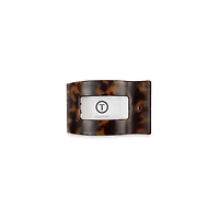Small Flat Rectangle Hair Clip in Tortoise