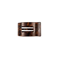 Small Flat Rectangle Hair Clip in Tortoise
