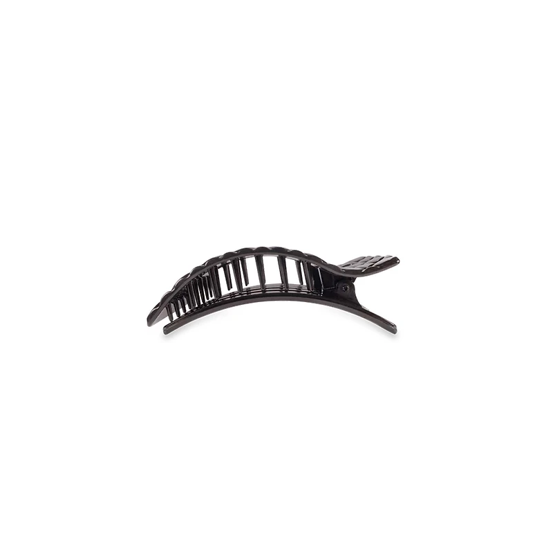 Small Flat Rectangle Hair Clip in Jet Black