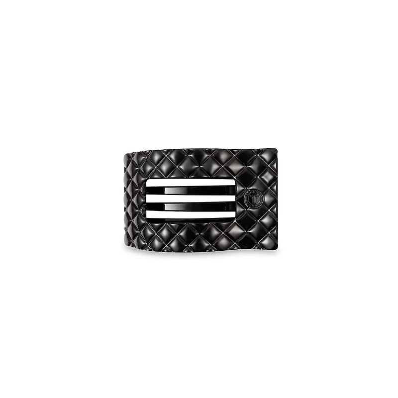 Small Flat Rectangle Hair Clip in Jet Black