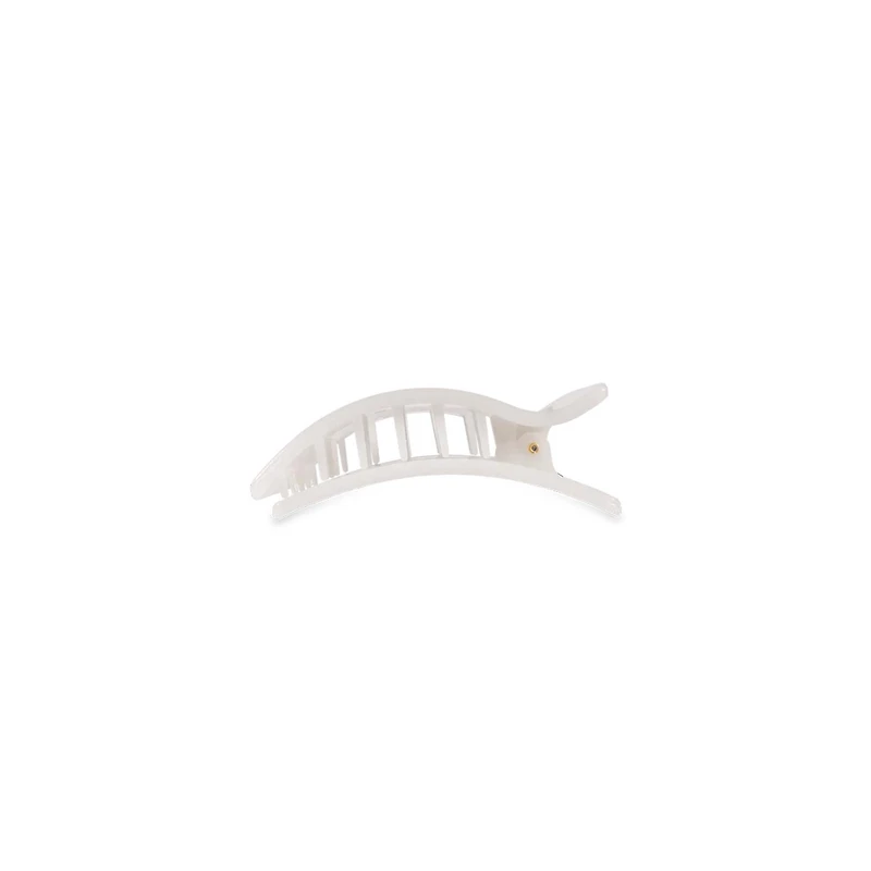 Small Flat Rectangle Hair Clip in Coconut