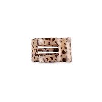Small Flat Rectangle Hair Clip in Blonde Tortoise