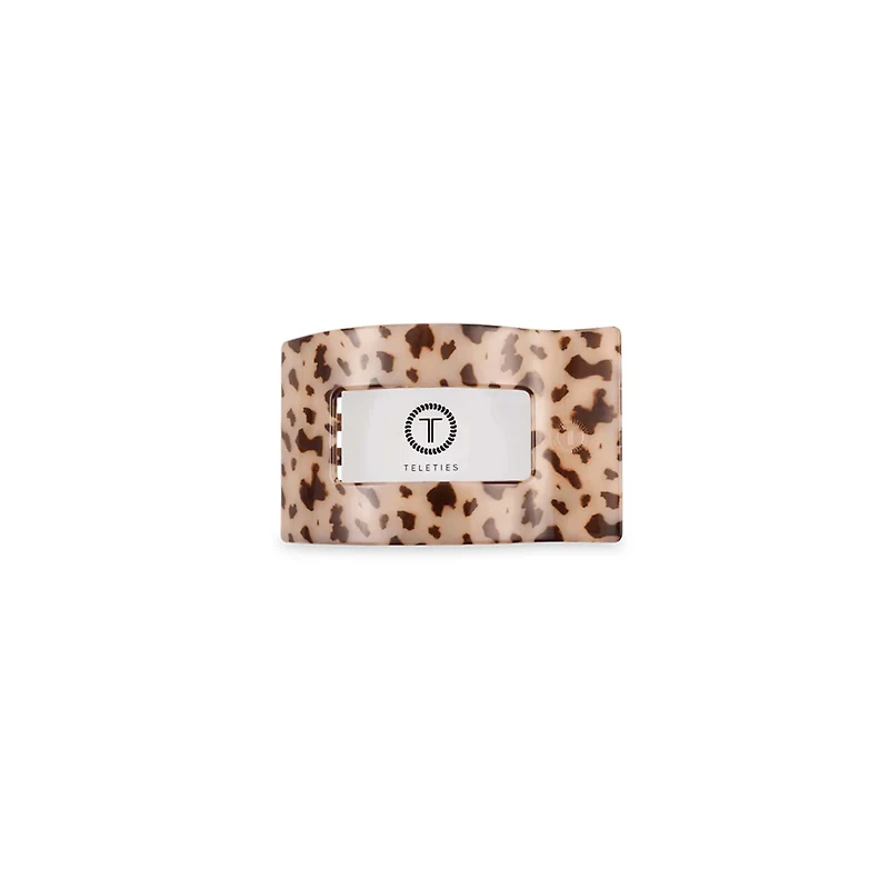 Small Flat Rectangle Hair Clip in Blonde Tortoise
