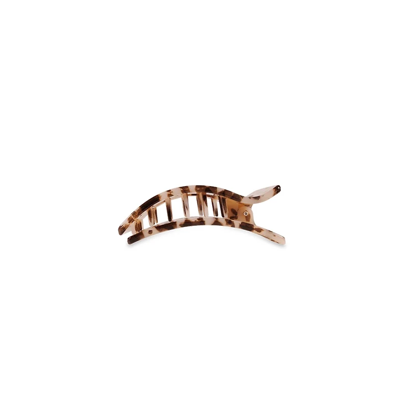 Small Flat Rectangle Hair Clip in Blonde Tortoise
