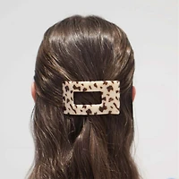 Small Flat Rectangle Hair Clip in Blonde Tortoise