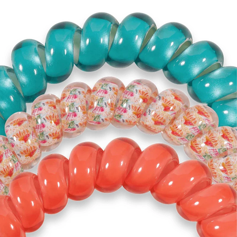 Coral Craze Large Hair Tie 3 Pack