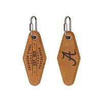 Alabama Tan Leather Diamond Keychain