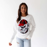 Women's UGA Chenille Mascot Patch Crewneck Sweatshirt