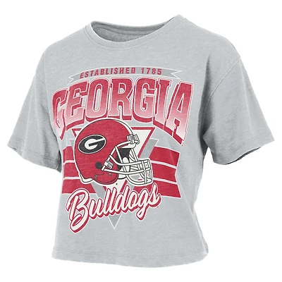 UGA Helmet Stripes Cropped Short Sleeve T-Shirt