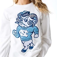 Women's UNC Mascot Chenille Patch Crewneck Sweatshirt