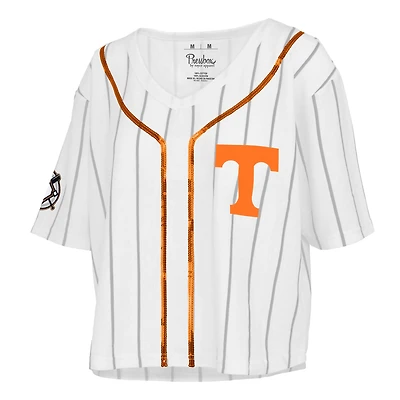 Tennessee Volunteers Baseball Stripe Sequin Short Sleeve T-Shirt