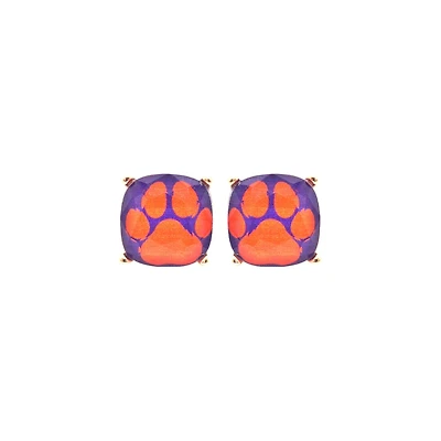Orange and Purple Tiger Paw Studs