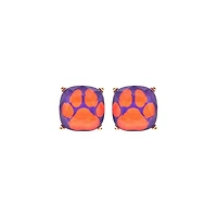 Orange and Purple Tiger Paw Studs