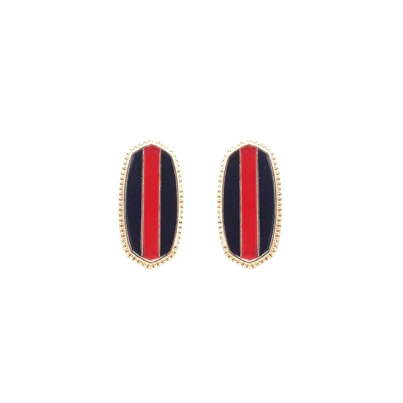 Red and Black Stud Earrings