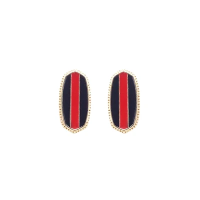 Red and Black Stud Earrings