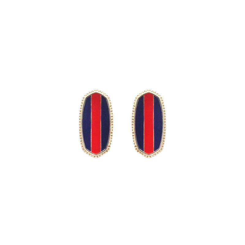 Red and Navy Stud Earrings
