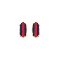 Red and Navy Stud Earrings