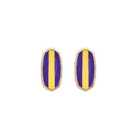 Purple and Yellow Stud Earrings