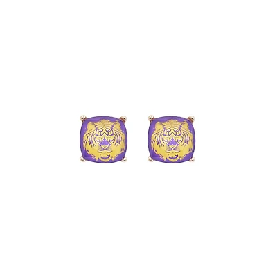 Tiger Raised Stud Earrings