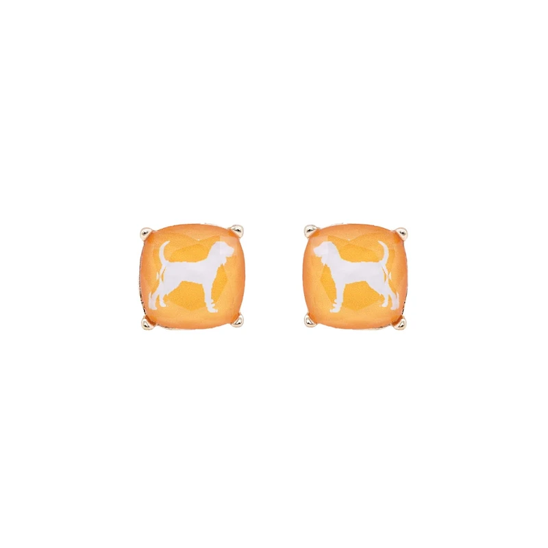 Hound Dog Orange Raised Stud Earrings