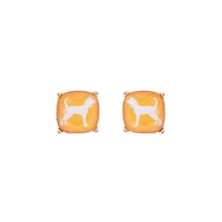 Hound Dog Orange Raised Stud Earrings
