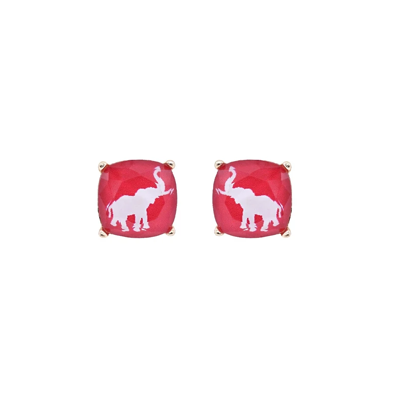 Elephant Raised Stud Earrings