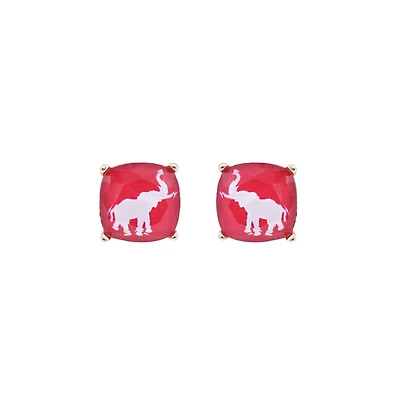 Elephant Raised Stud Earrings