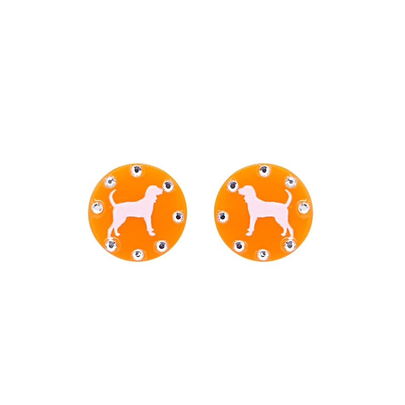 Smokey Flat Studs with Diamonds