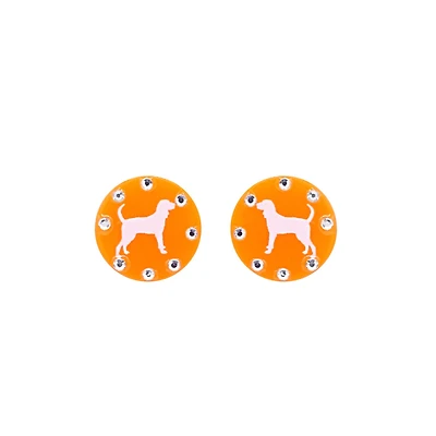 Smokey Flat Studs with Diamonds