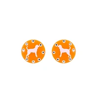 Smokey Flat Studs with Diamonds
