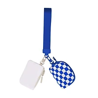 Royal Blue Checkered Duel Wristlet