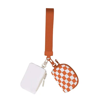Tennessee Orange Checkered Duel Wristlet