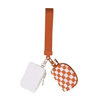 Tennessee Orange Checkered Duel Wristlet