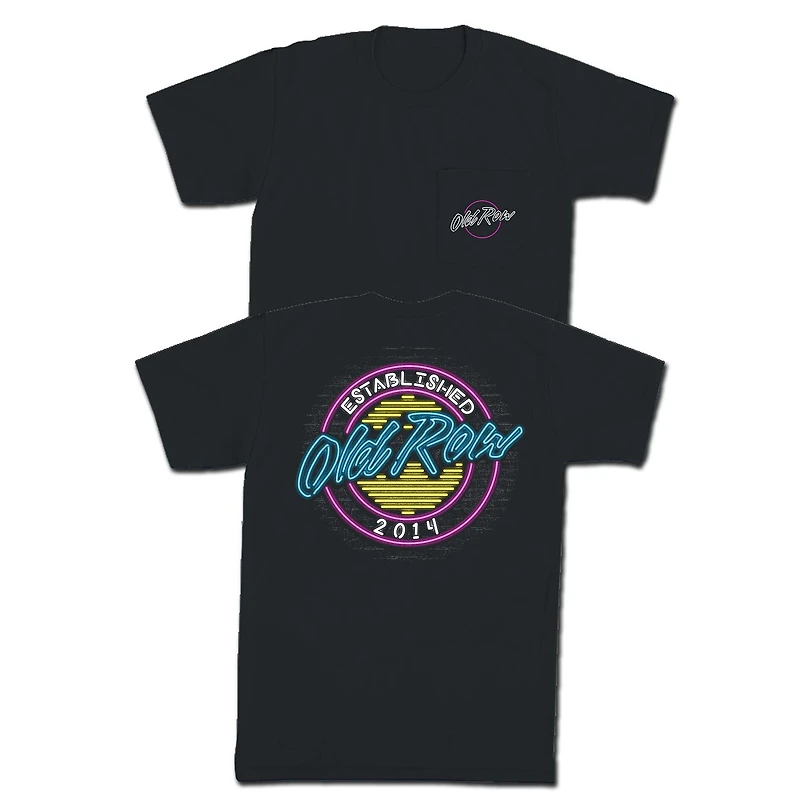 Neon Circle Logo Short Sleeve T-Shirt Black