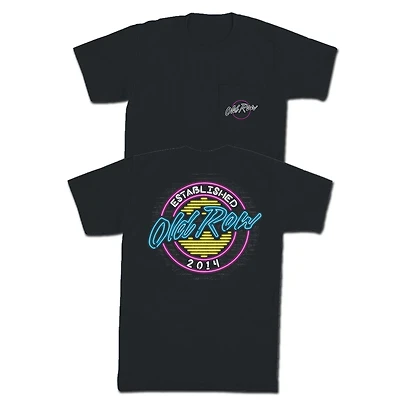 Neon Circle Logo Short Sleeve T-Shirt Black