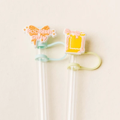 Bookish Girly Straw Topper Set