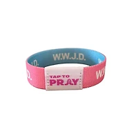Tap To Pray Wristband Blue & Pink WWJD