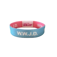 Tap To Pray Wristband Blue & Pink WWJD