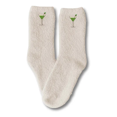 Cozy Embroidered Martini Icon Socks