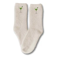 Cozy Embroidered Martini Icon Socks