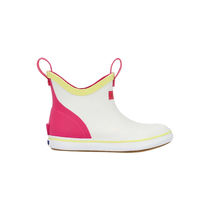 Toddler Pink Ankle Deck Boot White