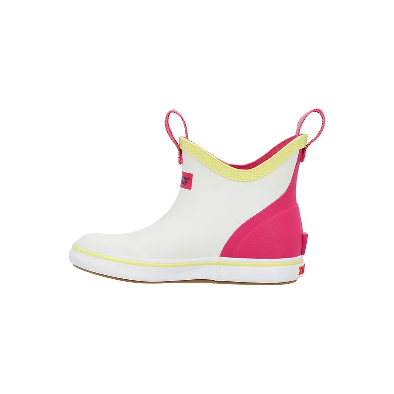 Toddler Pink Ankle Deck Boot White
