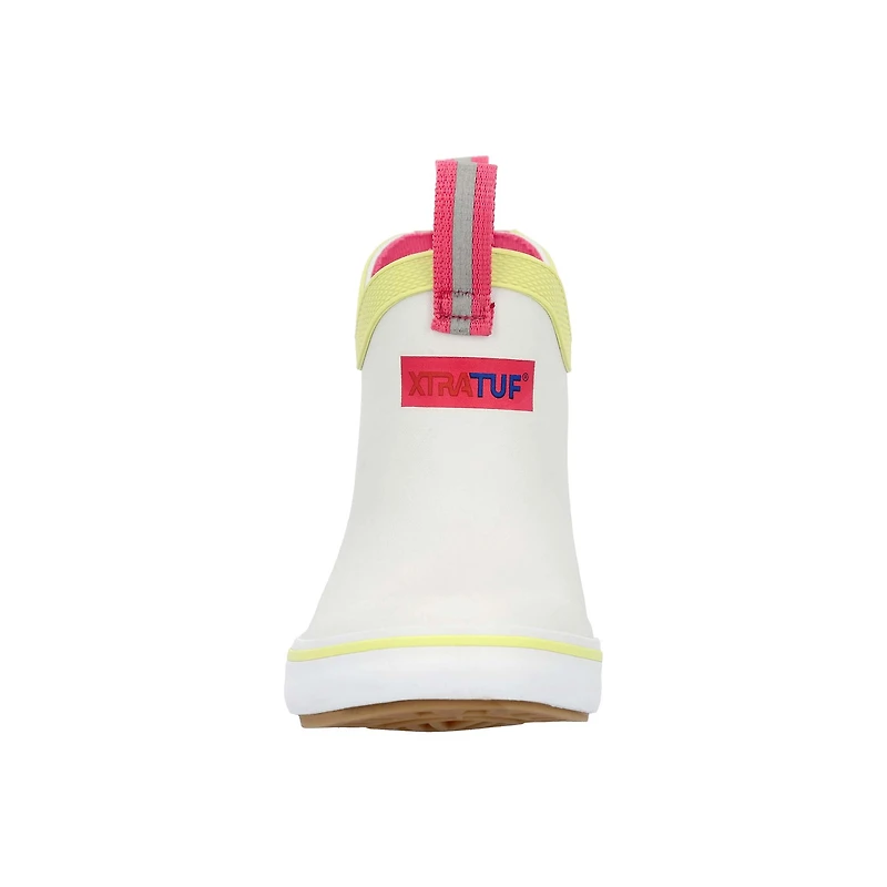 Toddler Pink Ankle Deck Boot White
