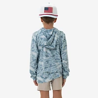 Youth Long Sleeve Performance Hoodie Seaside Camo