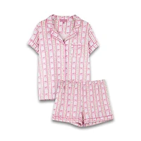 Youth Floral Bow Stripe Pajama Set