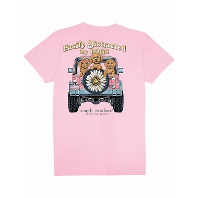 Youth Easily Distracted By Dogs Short Sleeve T-Shirt