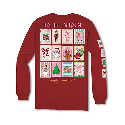 Youth Christmas Stamps Long Sleeve T-Shirt