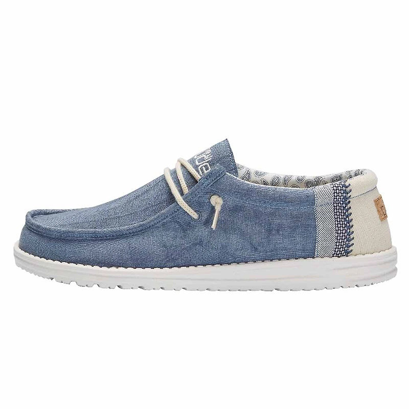 Men's Wally Linen Shoe Natural Blue