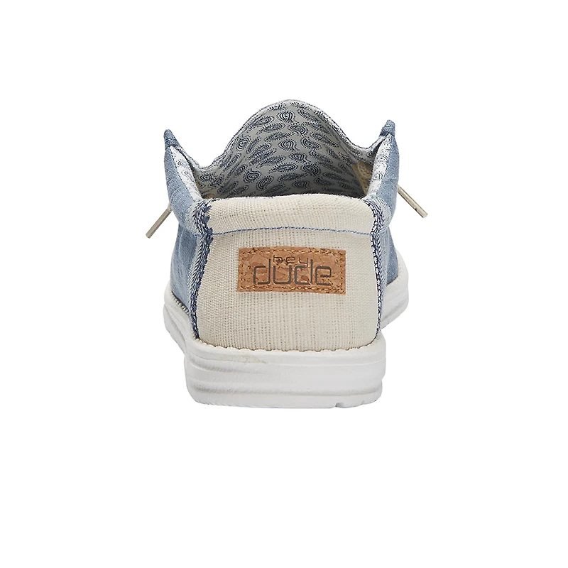 Men's Wally Linen Shoe Natural Blue