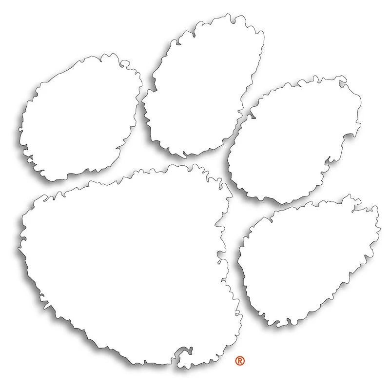 Clemson 3 inch Paw Decal